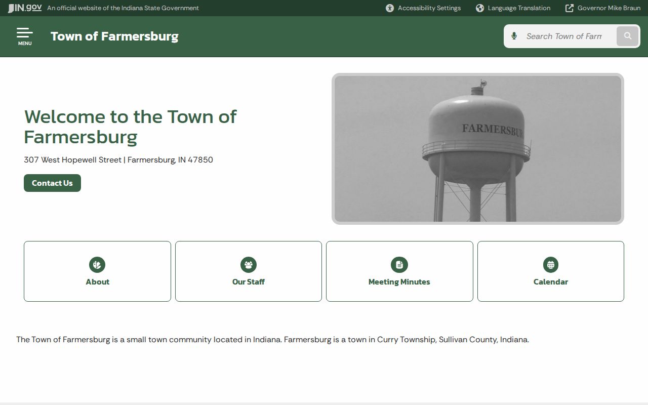 Farmersburg Town Hall official source for Sullivan County arrest record requests